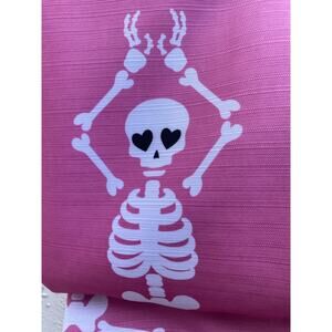 Betsey Johnson Pink Yoga Skeleton Shower Curtain – 72x72 – Halloween Gothic